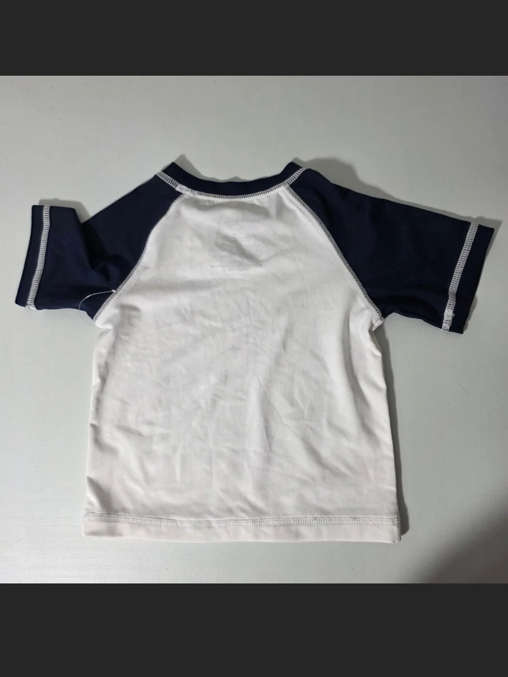wonder nation White and Navy Kids Swim Rashguard with Orange Sunglasses Graphic